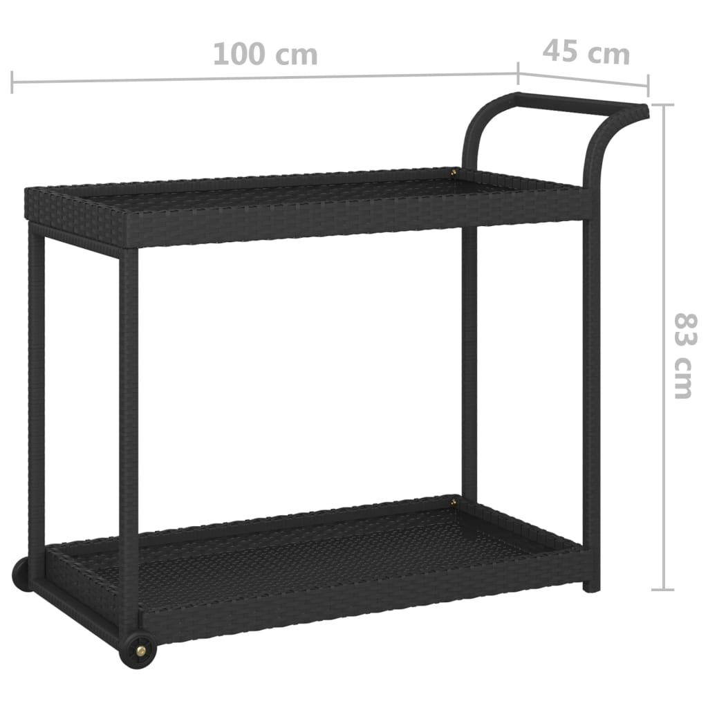 bar cart 100x poly rattan   bar cart 100x