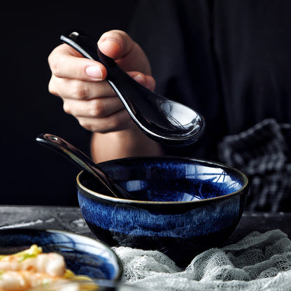 Cat Eye Blue Ceramic Spoon