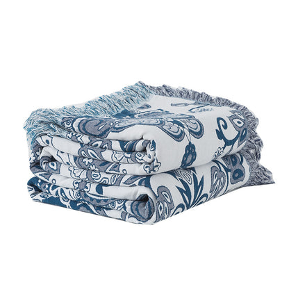Floral Tassel Soft Lightweight Sofa Throw Blanket