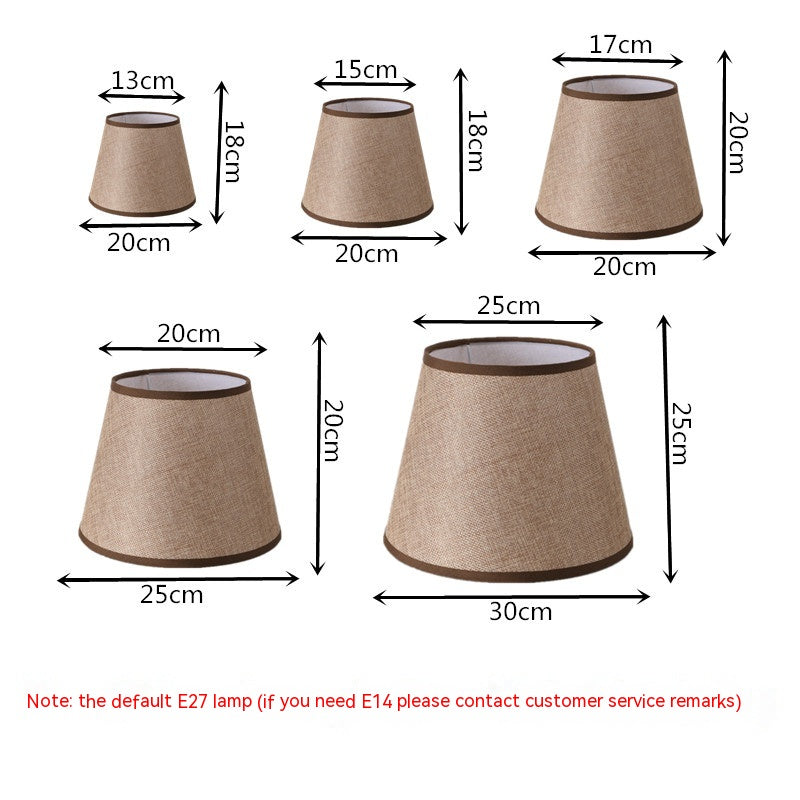 Table Lamp Shade Shell Cover Fabric Round Linen